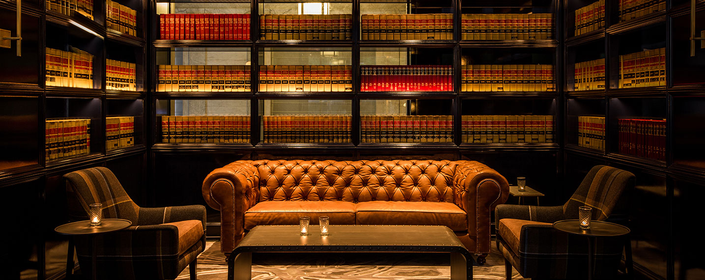 Leather Wrapped Couch and books
